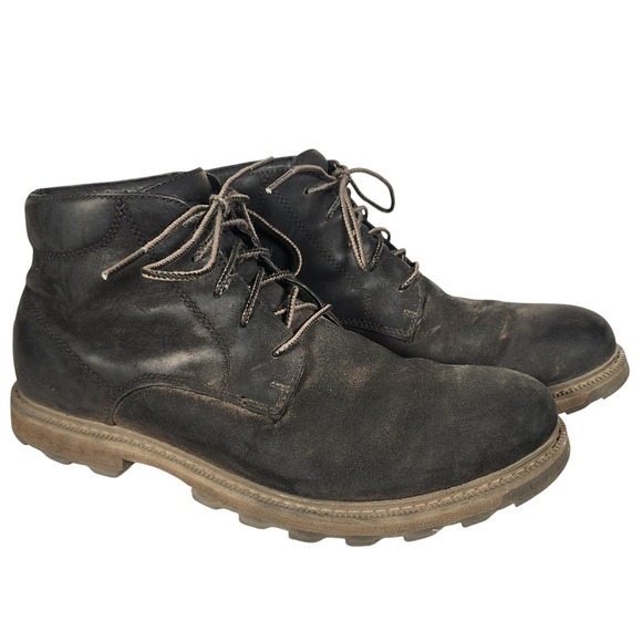 Sorel Waterproof Leather Ankle Boots Mens Size 9‎ Black Lace Up Casual - Picture 1 of 8